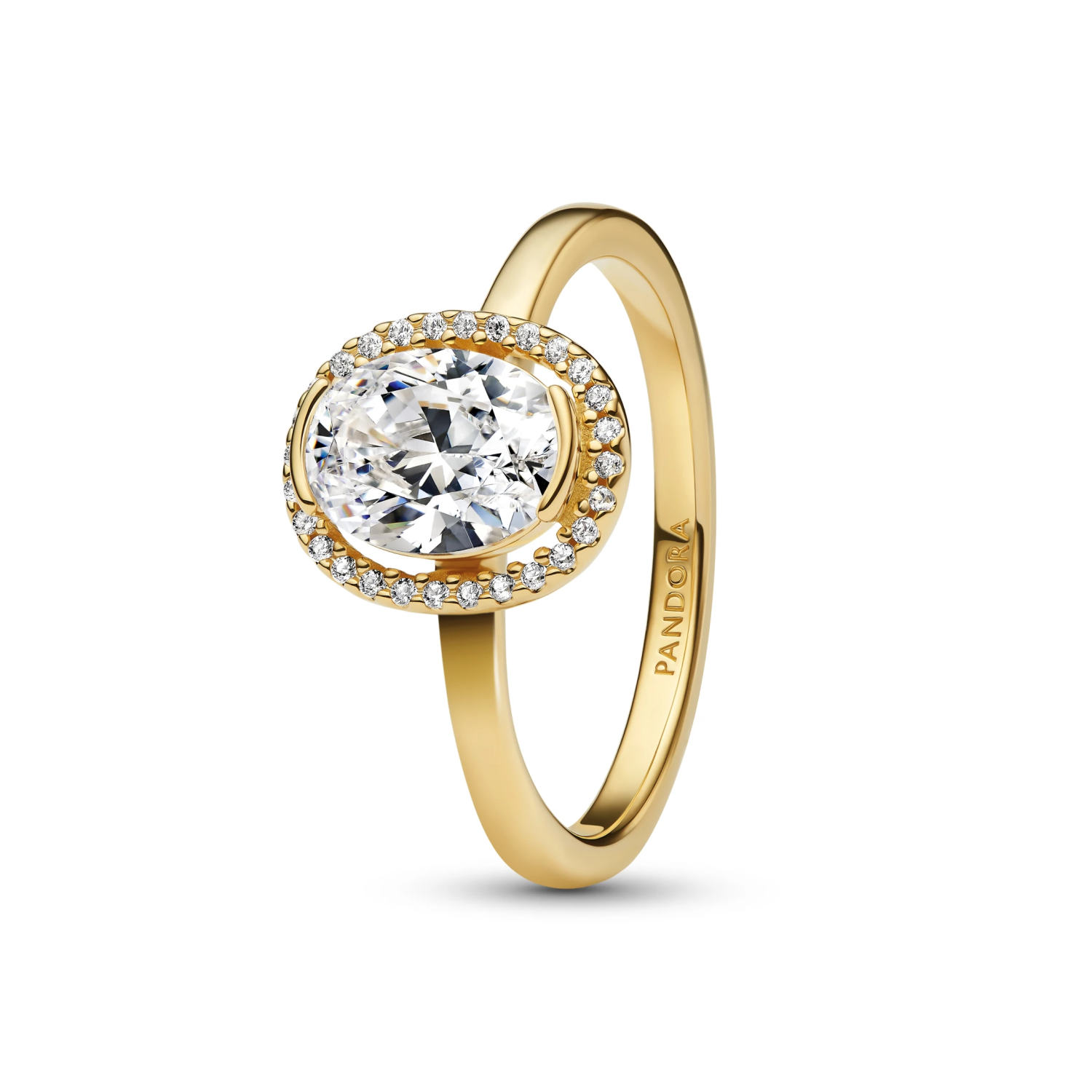 Ovale Sprankelende Halo Ring