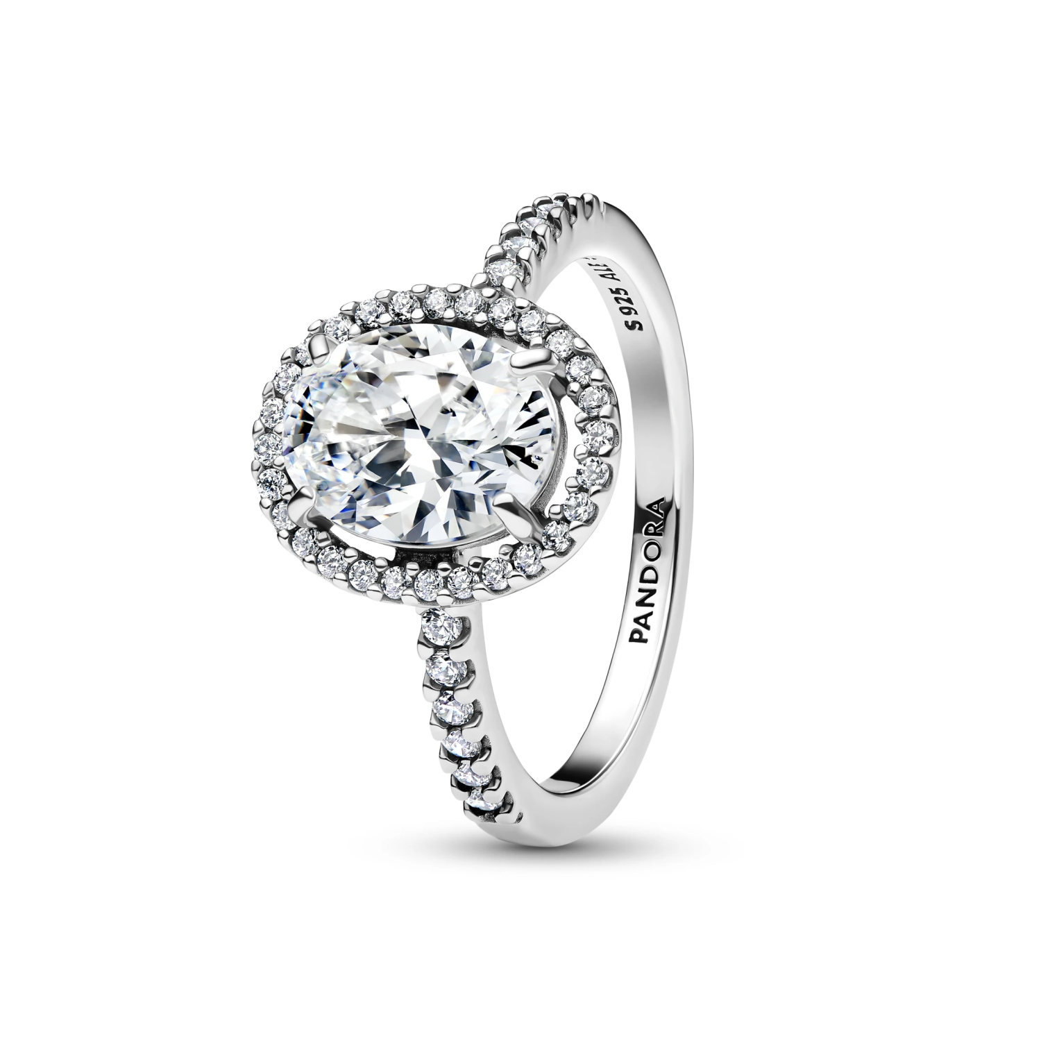 Ovale Sprankelende Halo Statement Ring