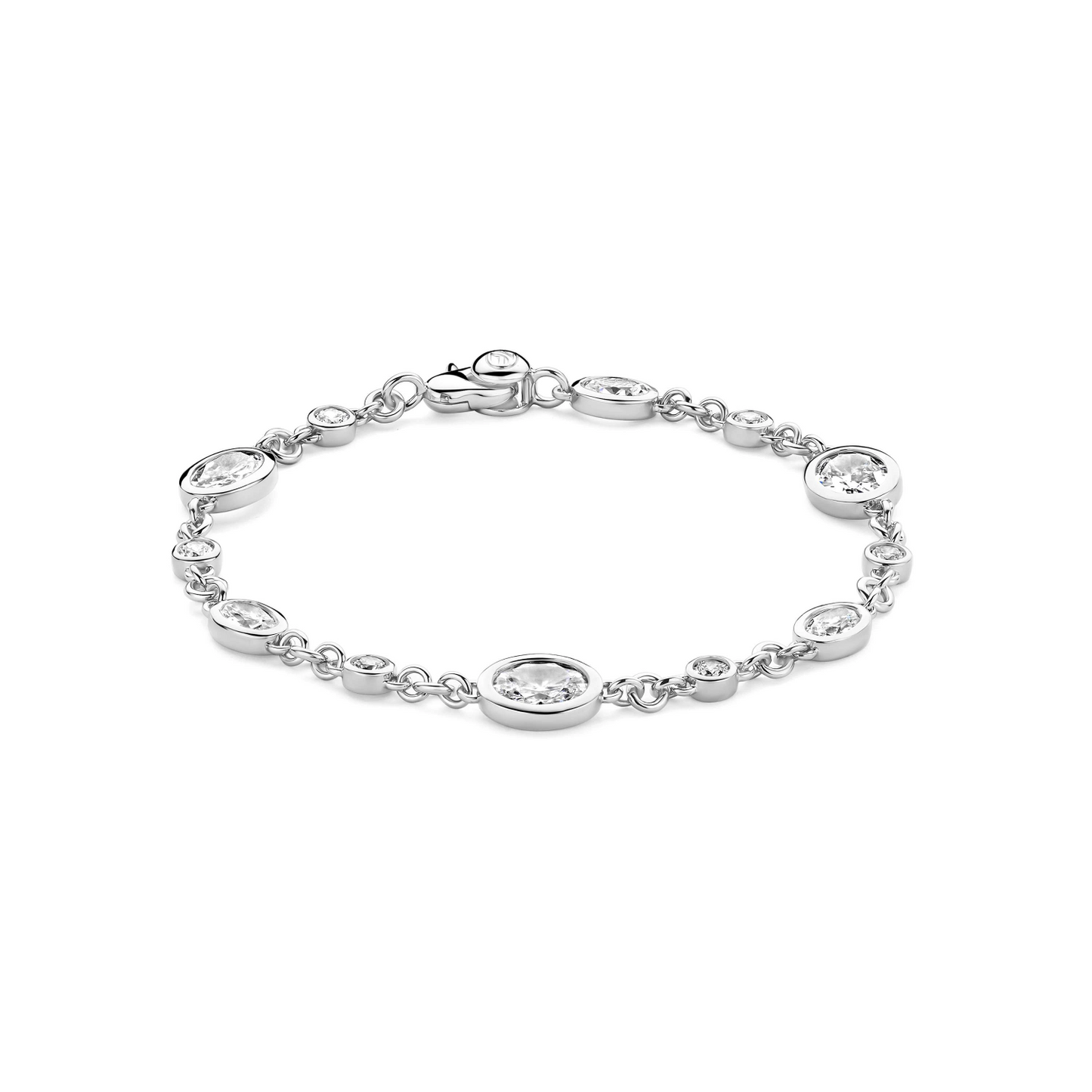 Ovale Zirkonia Armband Zilver