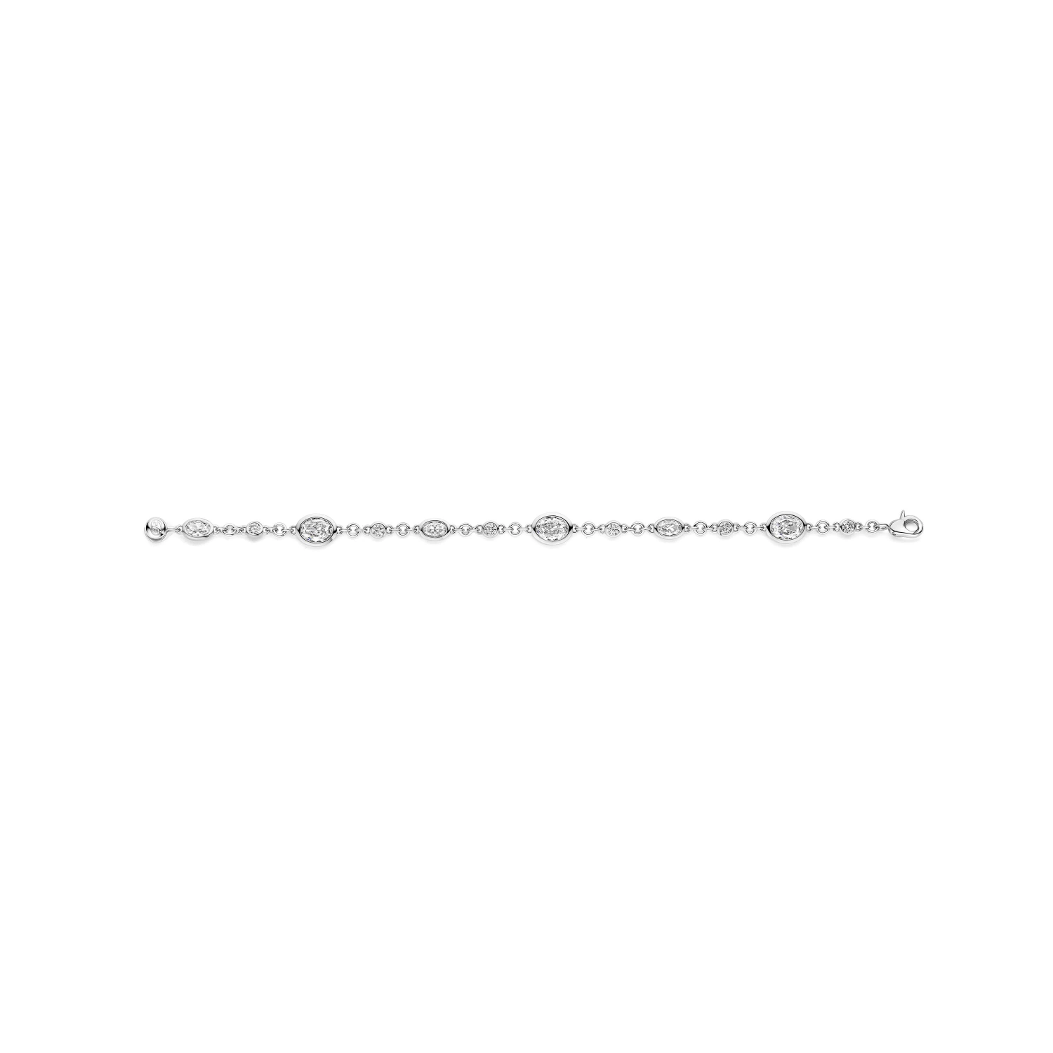 Ovale Zirkonia Armband Zilver