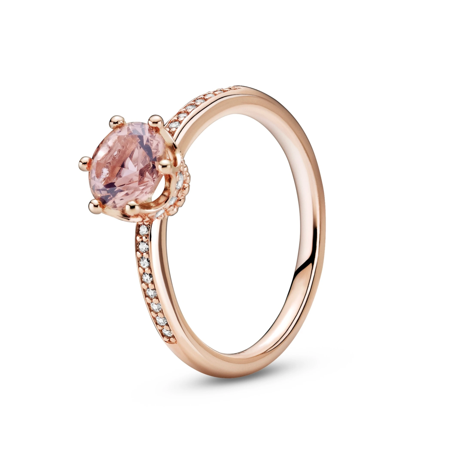Paarse Glinsterende Kroon Solitaire-ring