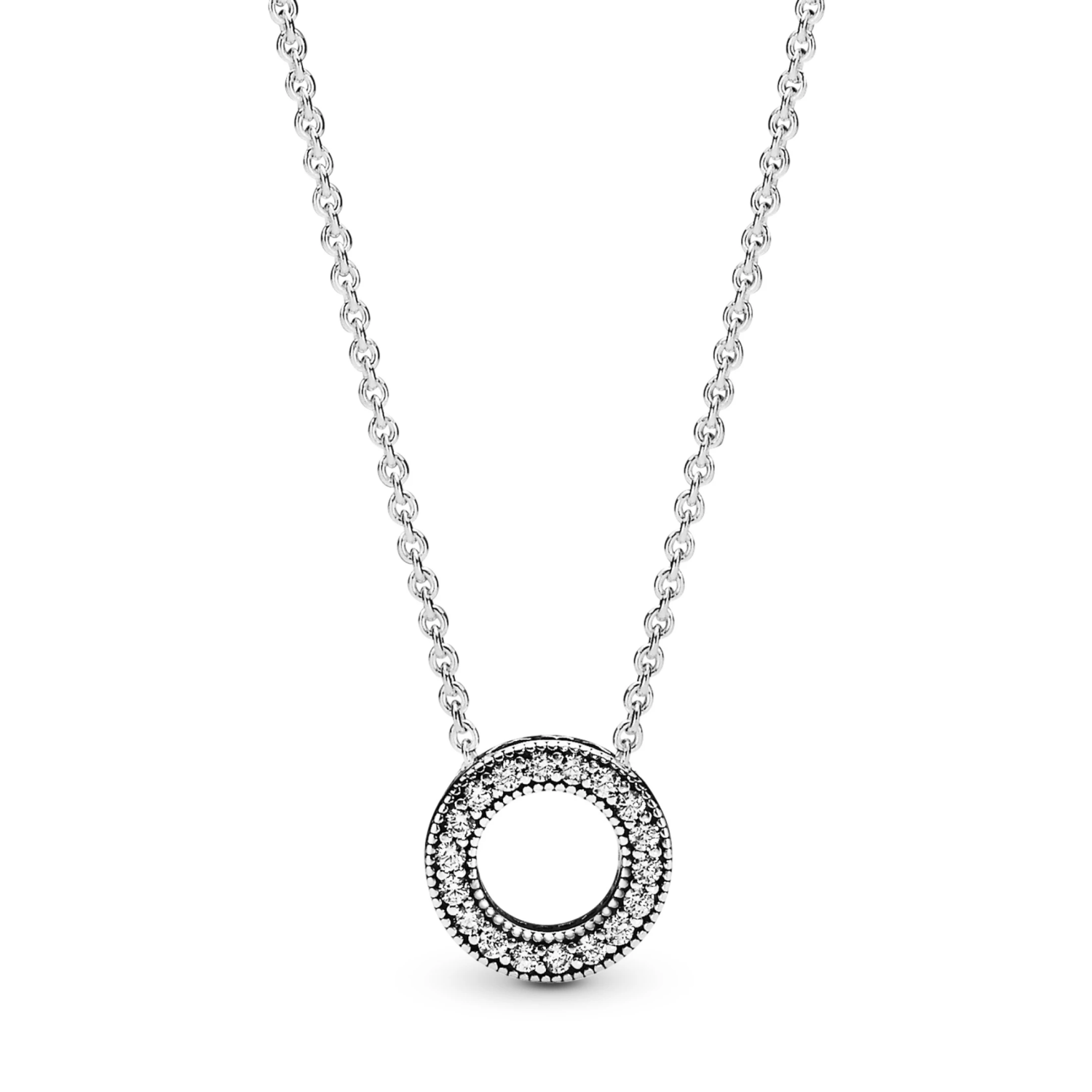 Pandora Logo Pavé Circle Halsketting