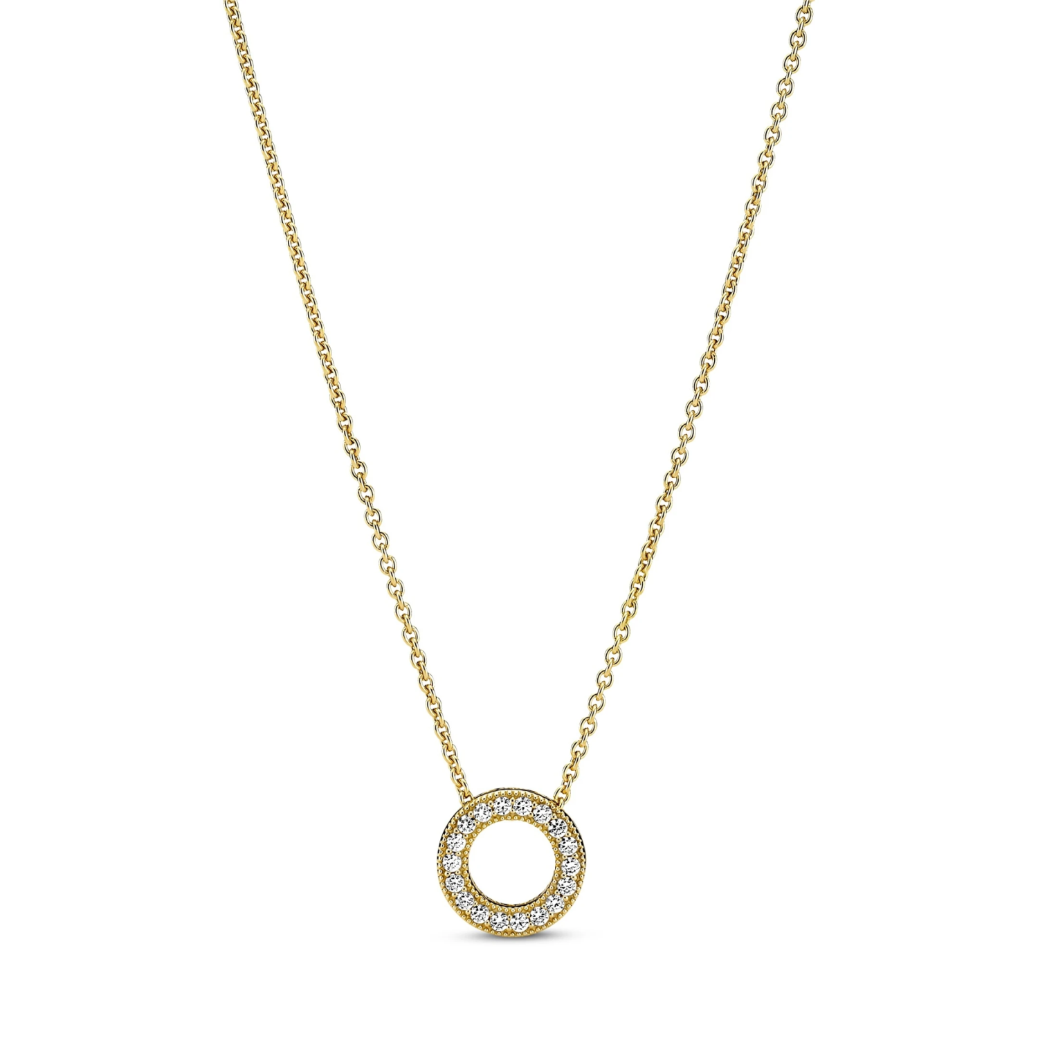 Pandora Logo Pavé Cirkel Halsketting