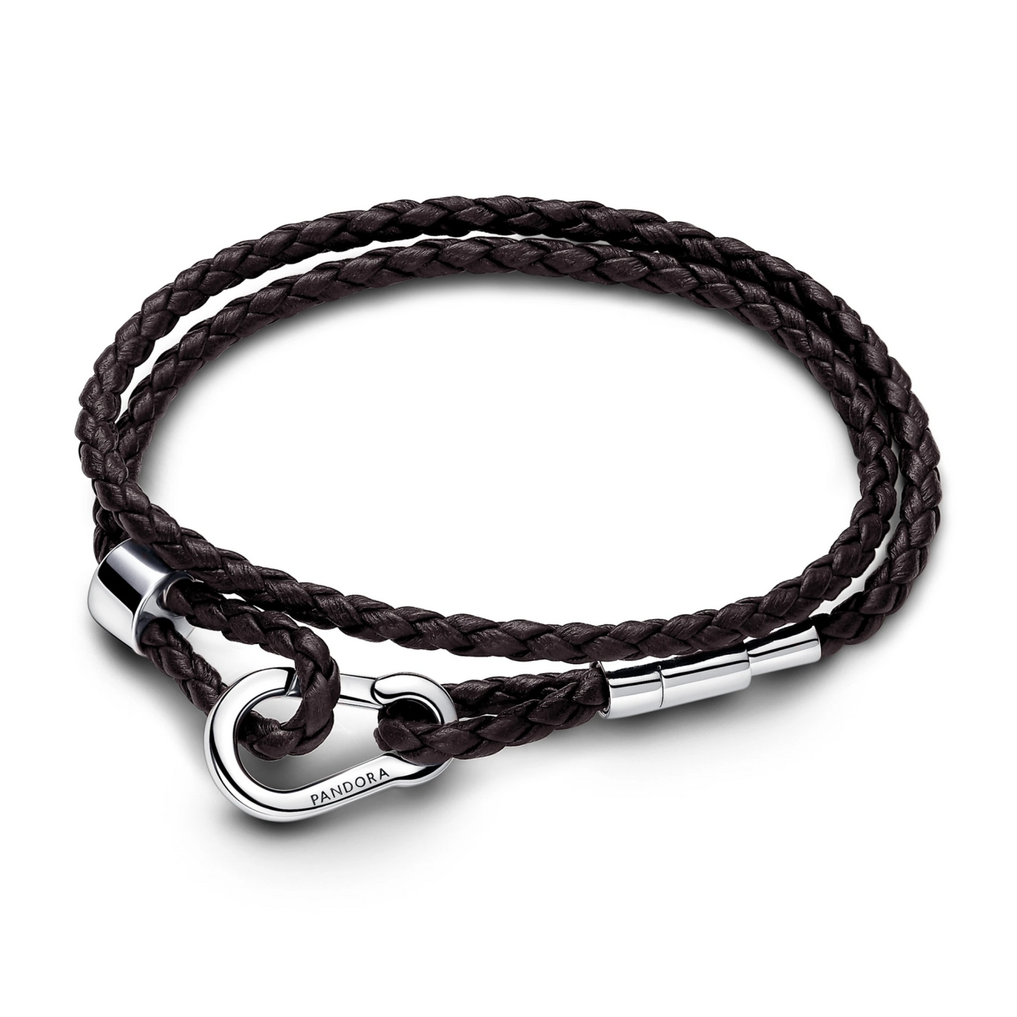 Pandora Moments Bruine Geweven Leren Armband