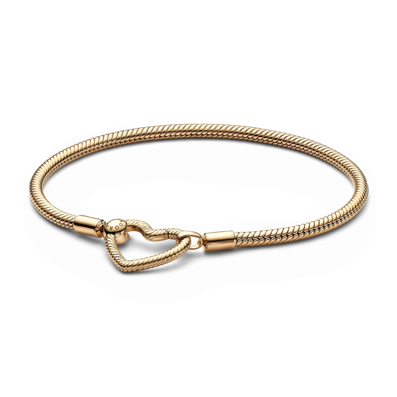 Pandora Moments snake chain-armband met hartsluiting