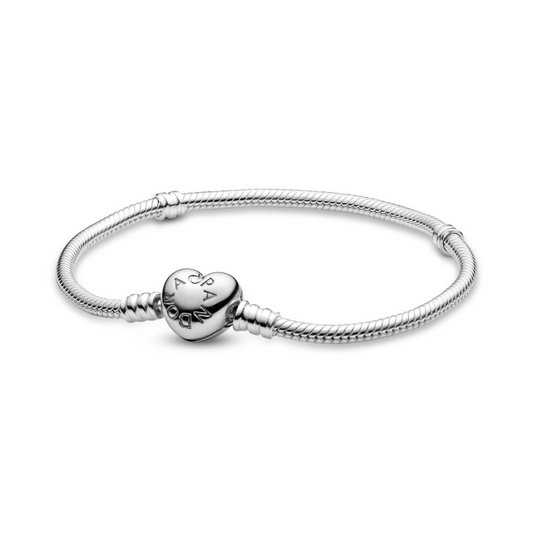 Pandora Moments Snake Chain Armband met Hartsluiting