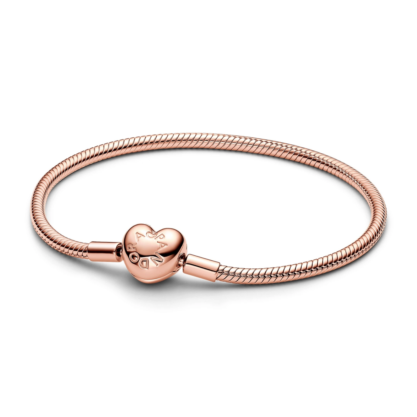 Pandora Moments Snake Chain-armband met hartsluiting