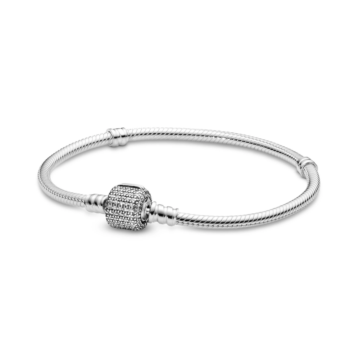 Pandora Moments Sprankelende Snake Chain Armband met Pavé Sluiting