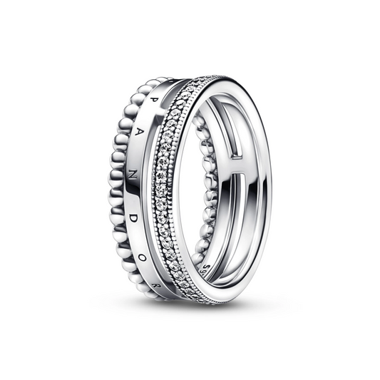 Pandora Signature Logo Pavé & Kralenring