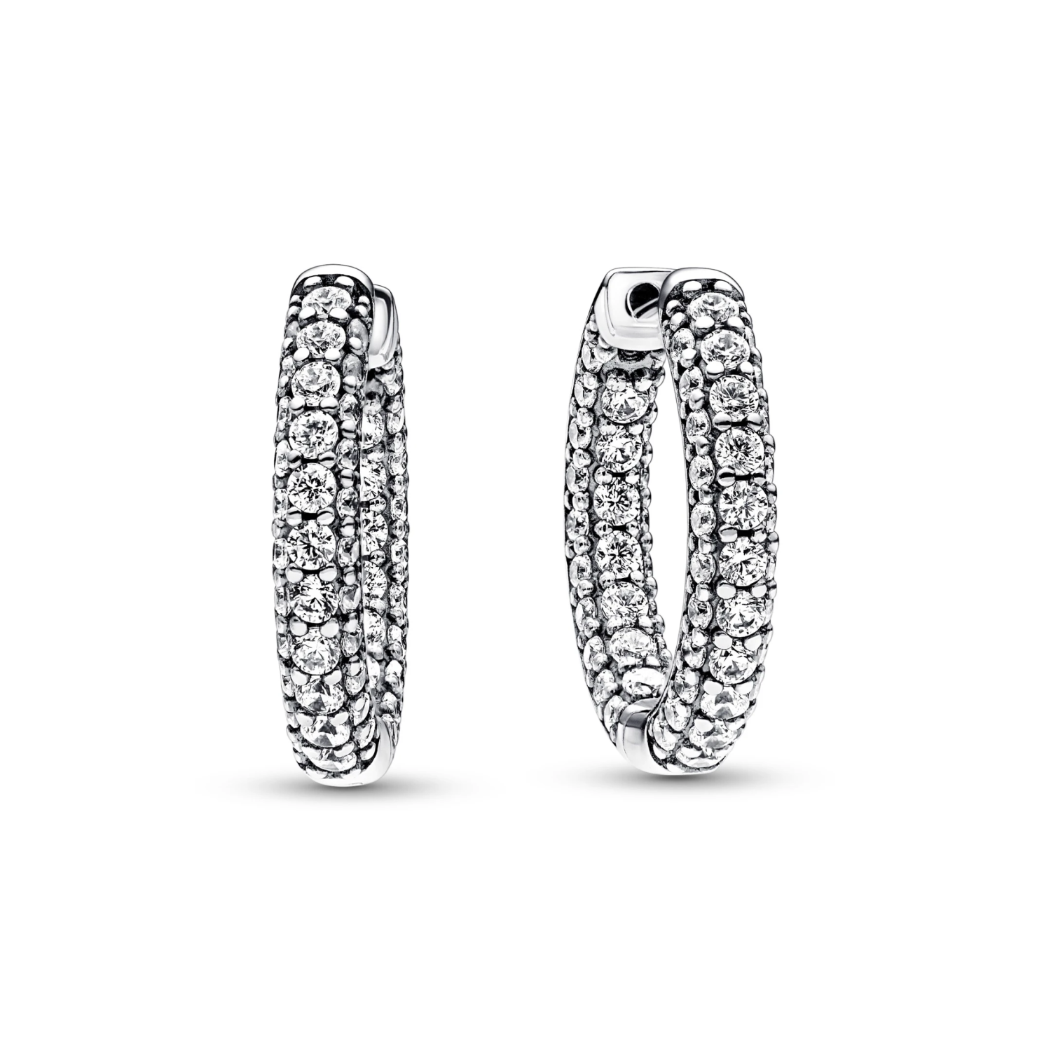 Pandora Timeless enkele rij pavé oorringen