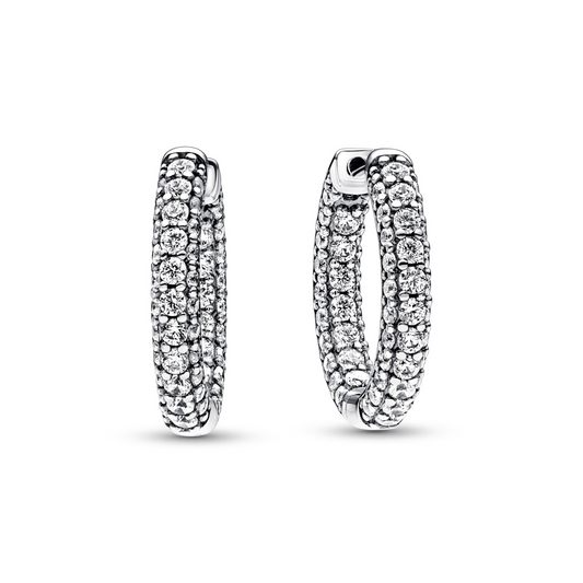 Pandora Timeless enkele rij pavé oorringen