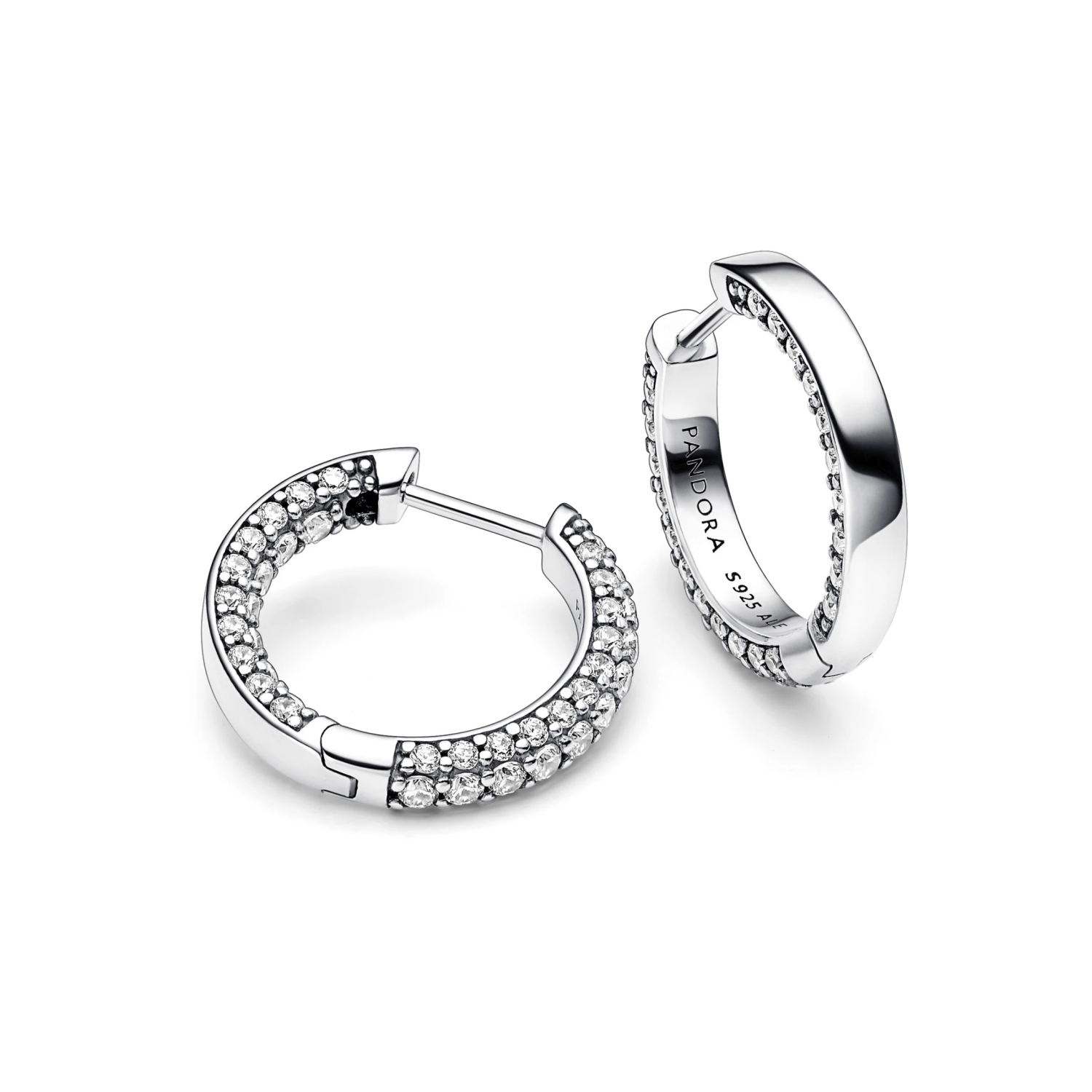 Pandora Timeless enkele rij pavé oorringen