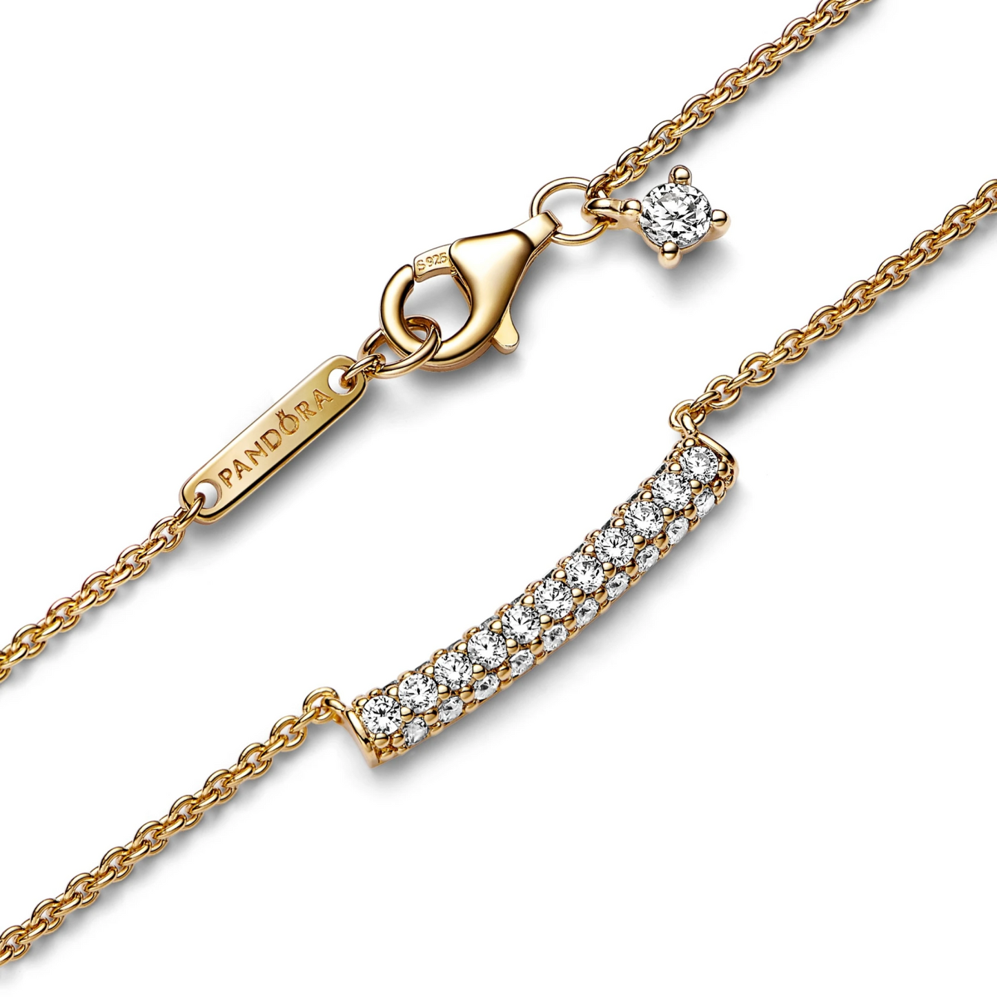 Pandora Timeless Pavé Enkele Rij Balk Halsketting