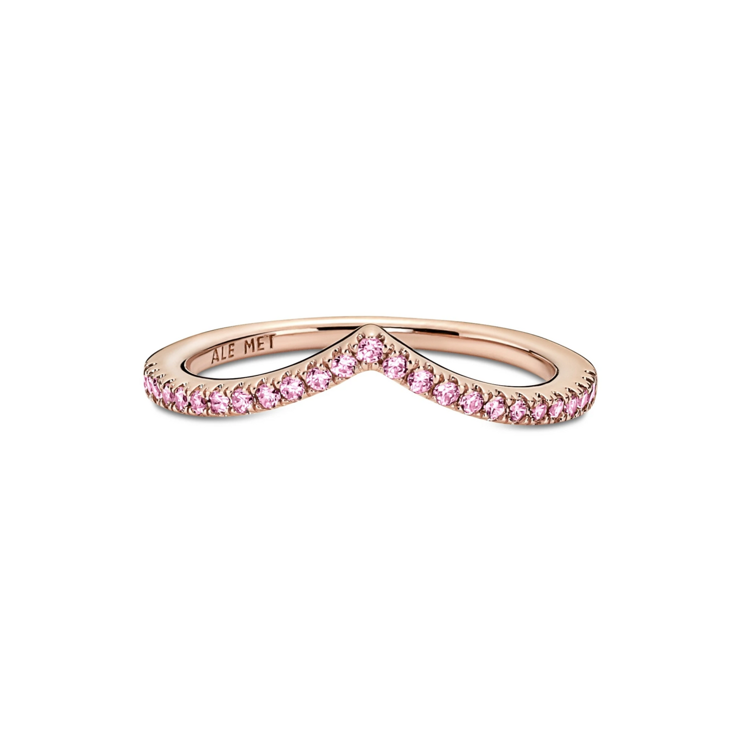 Pandora Timeless Sprankelend Roze Wishbone Ring