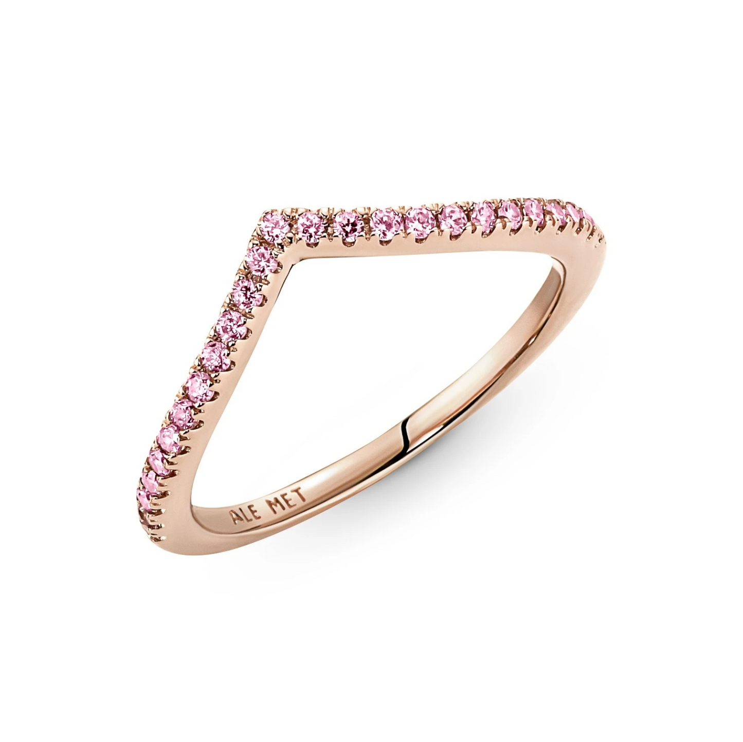 Pandora Timeless Sprankelend Roze Wishbone Ring