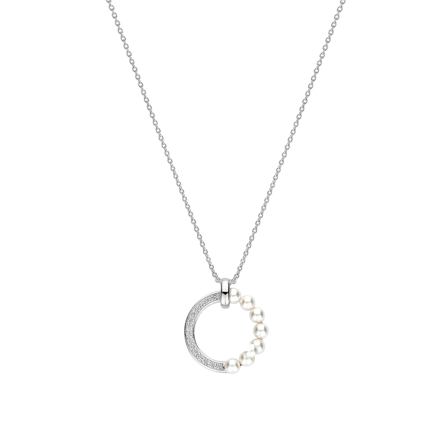 Parel Zirkonia Cirkel Ketting