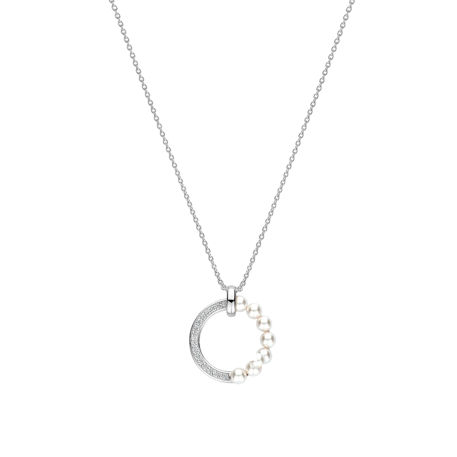 Parel Zirkonia Cirkel Ketting