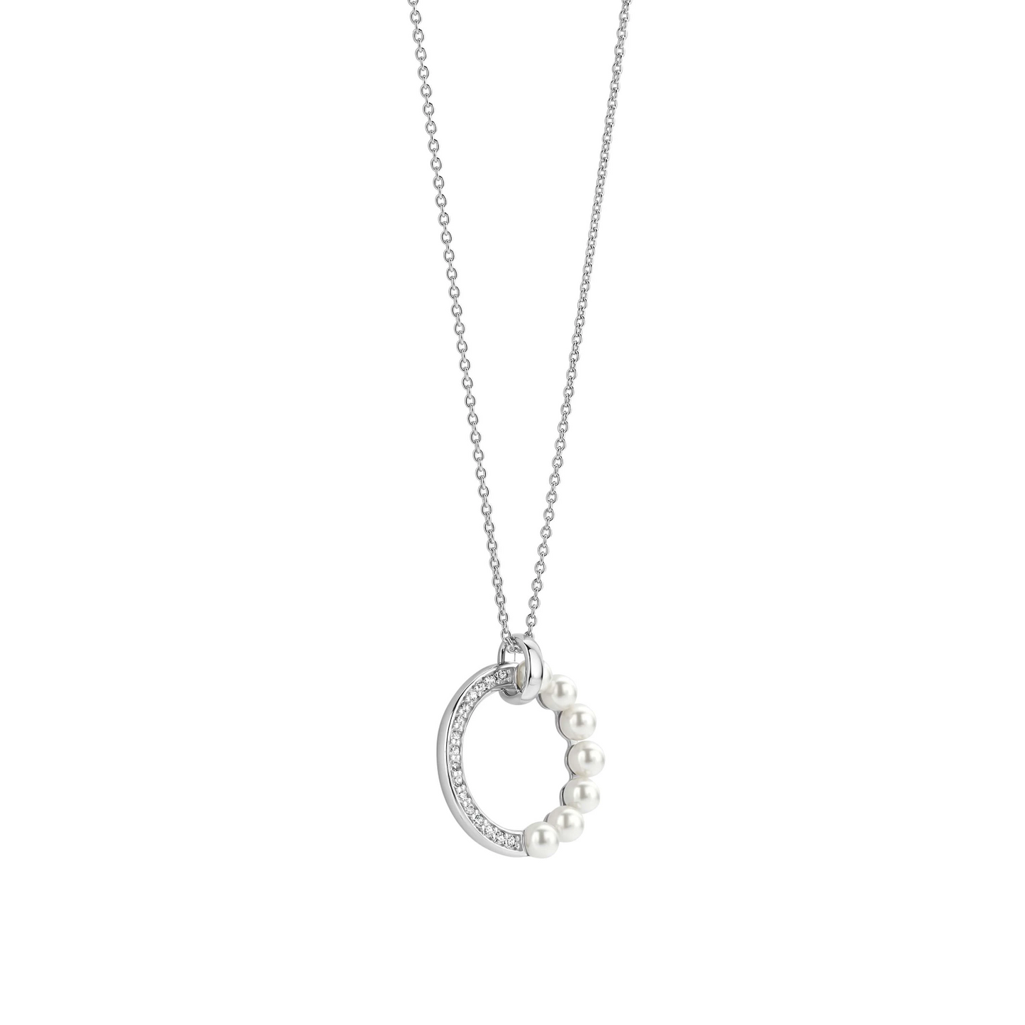 Parel Zirkonia Cirkel Ketting