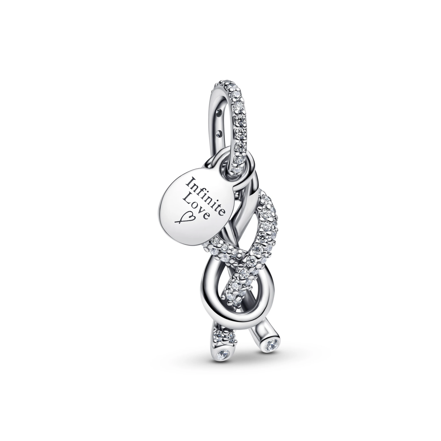 Pavé Infinity Knot- hangende bedel