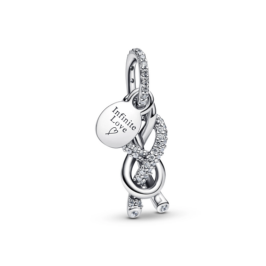 Pavé Infinity Knot- hangende bedel