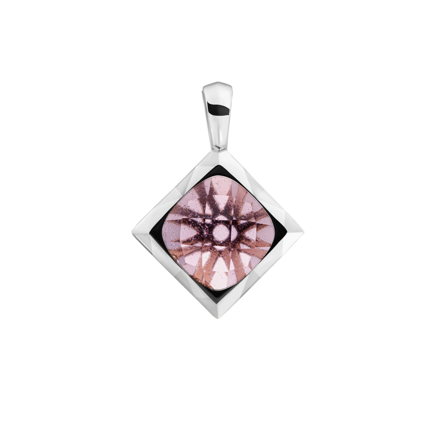 Pendant | Aubergine Quartz Cushion Cut Amulet - Silver