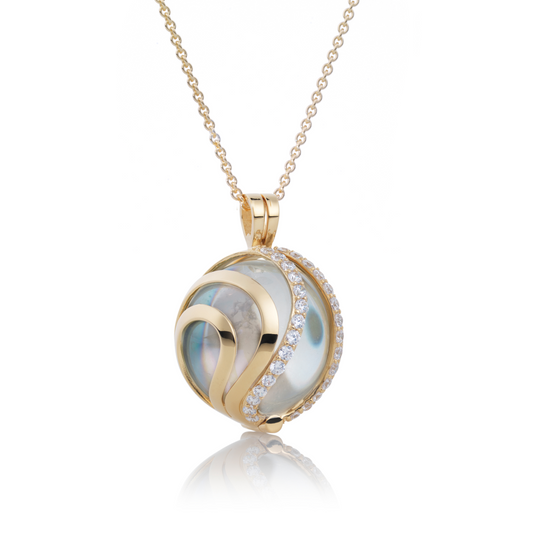 Pendant - Aurora Crystal Gold - CZ Polished 20mm