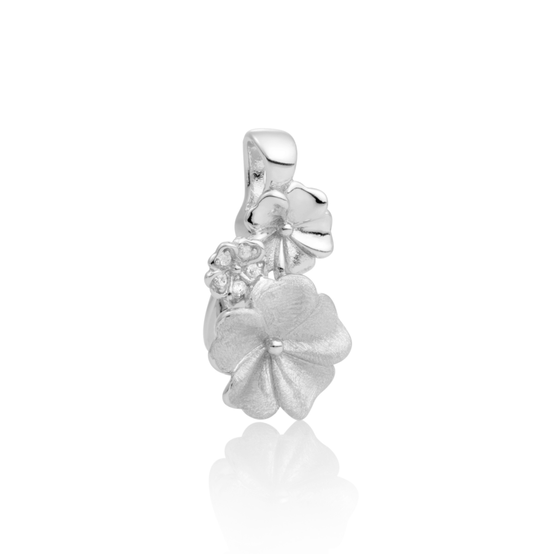 Pendant - Blossom Crystal - Silver - Polished CZ Rhodium plated