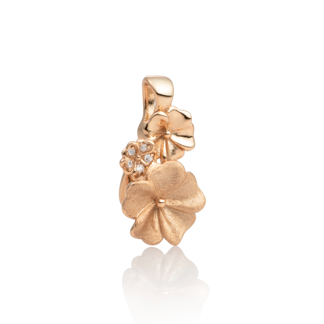 Pendant - Blossom Crystal - Silver - Polished CZ Rose Gold plated