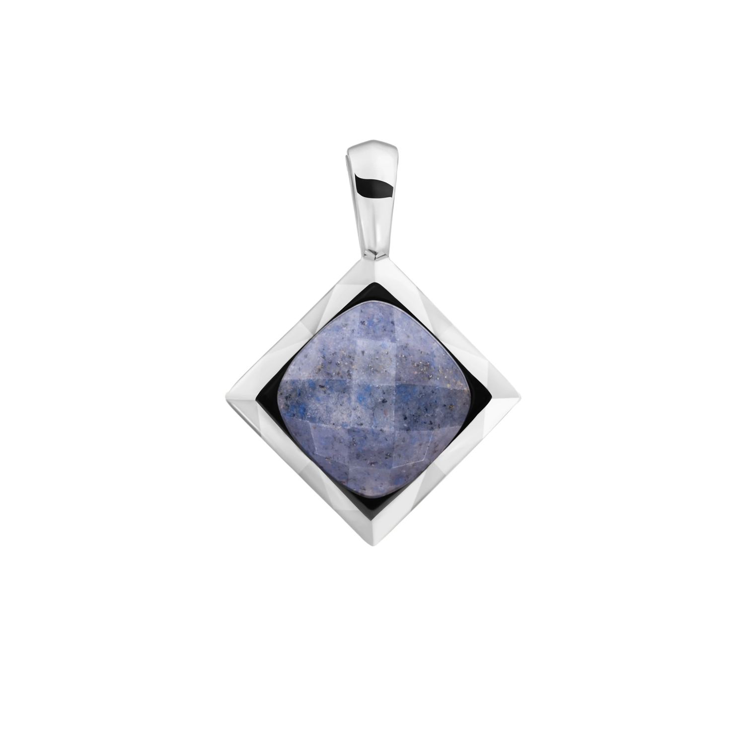 Pendant | Blue Aventurine Cushion Cut Amulet - Silver