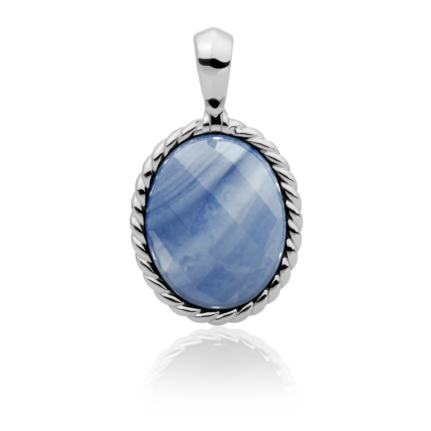 Pendant | Blue Aventurine Twist Amulet - Silver