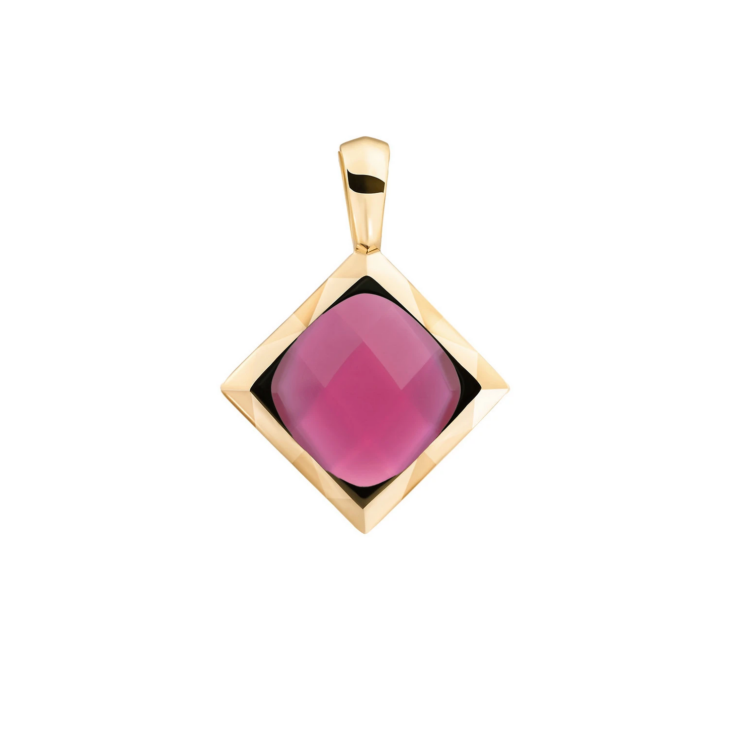 Pendant | Candy Jade Cushion Cut Amulet - Gold