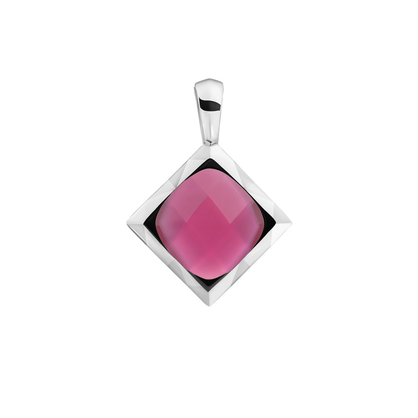 Pendant | Candy Jade Cushion Cut Amulet - Silver