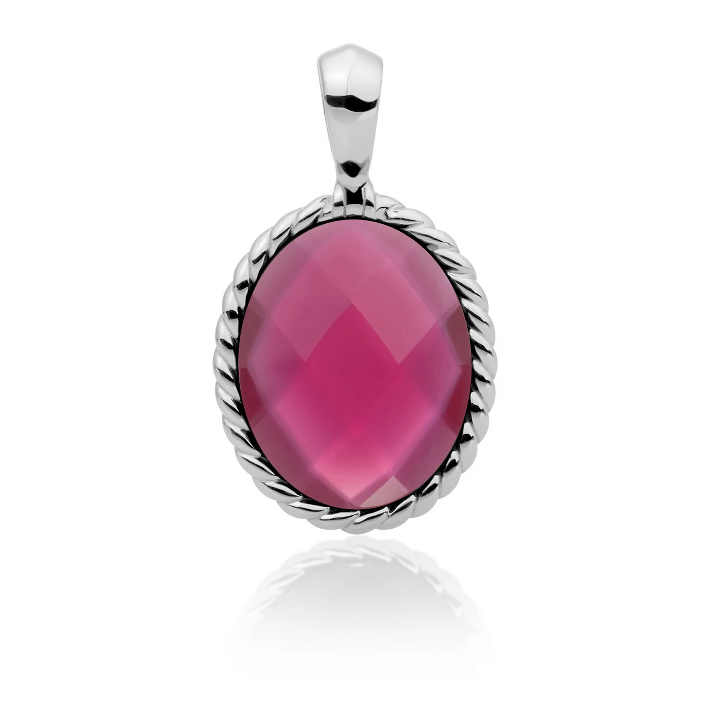 Pendant | Candy Jade Twist Amulet - Silver