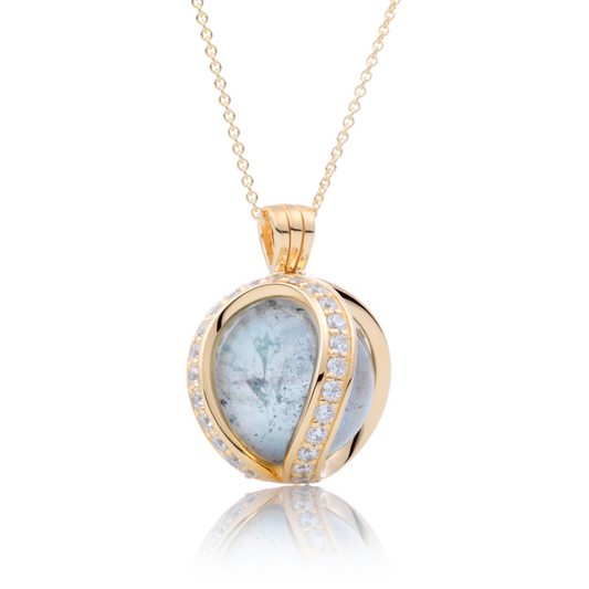 Pendant - Flare Crystal Gold - CZ Polished 20mm