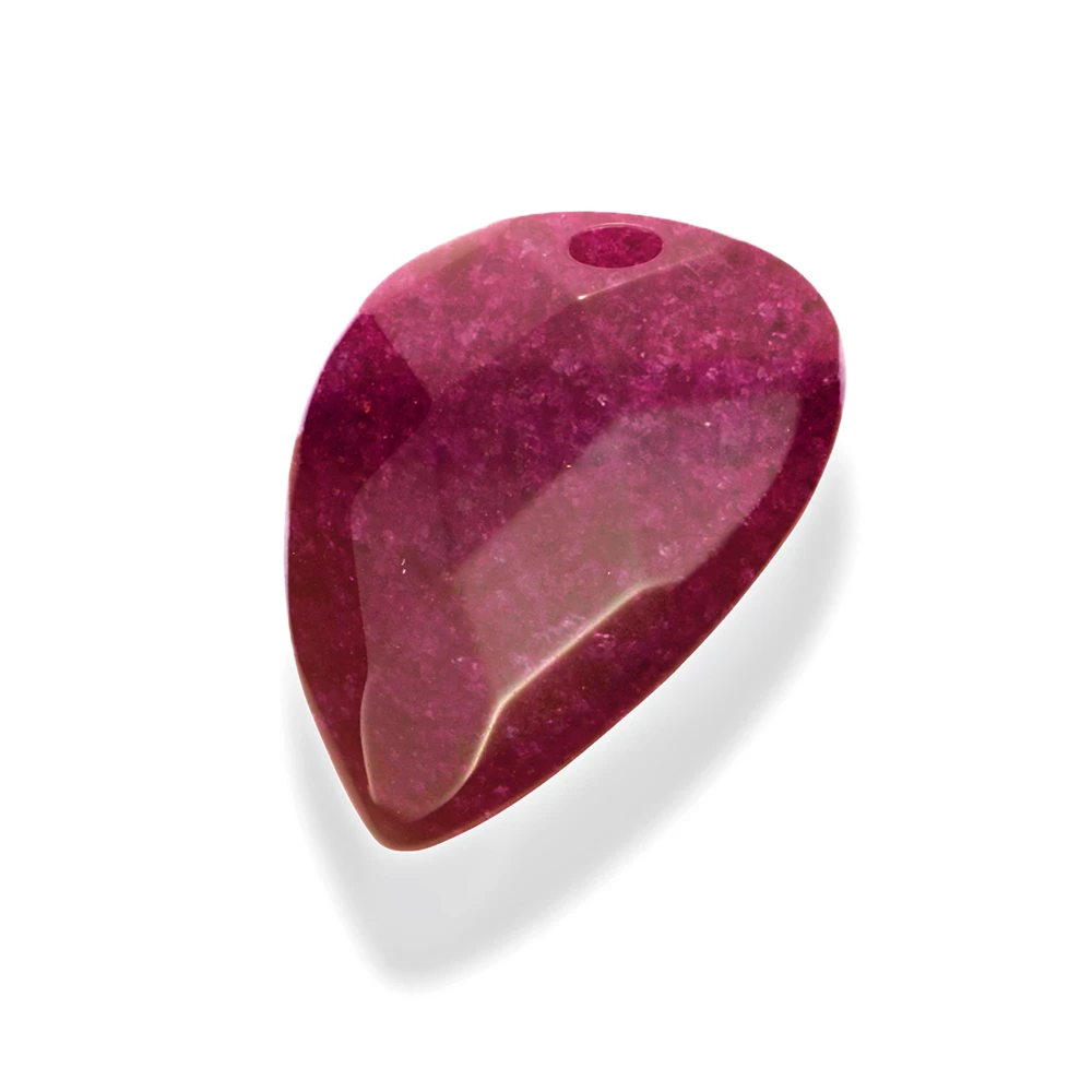 Pendant Gemstone - Facet Blossom Fuchsia Jade - 33mm