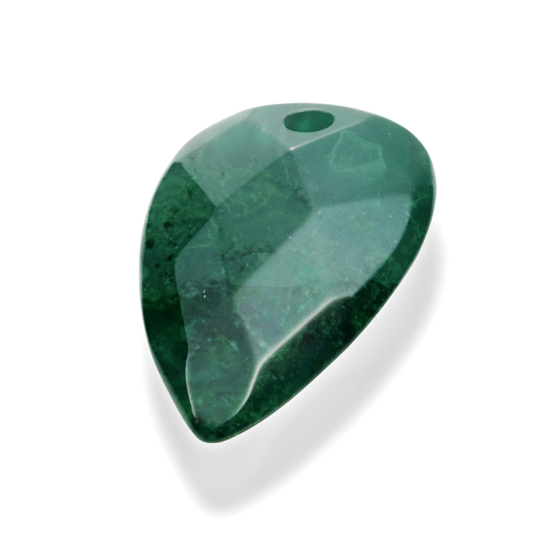 Pendant Gemstone | Facet Blossom Moss Agate - 33mm