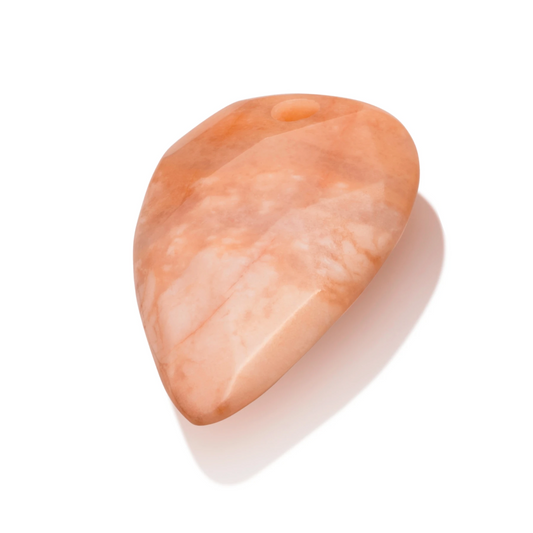 Pendant Gemstone - Facet Blossom Peach Rhodonite - 33mm