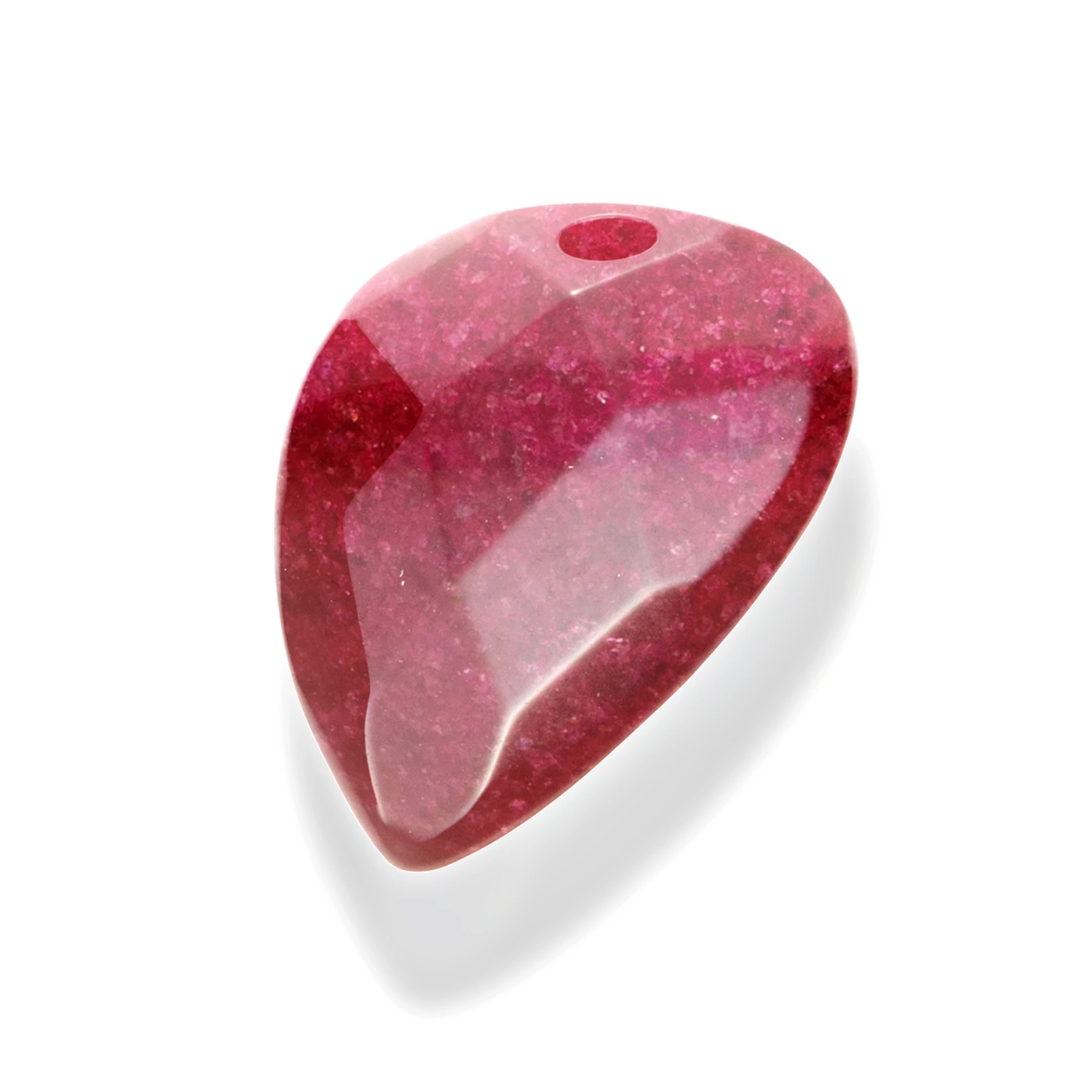Pendant Gemstone - Facet Blossom Red Jade - 33mm