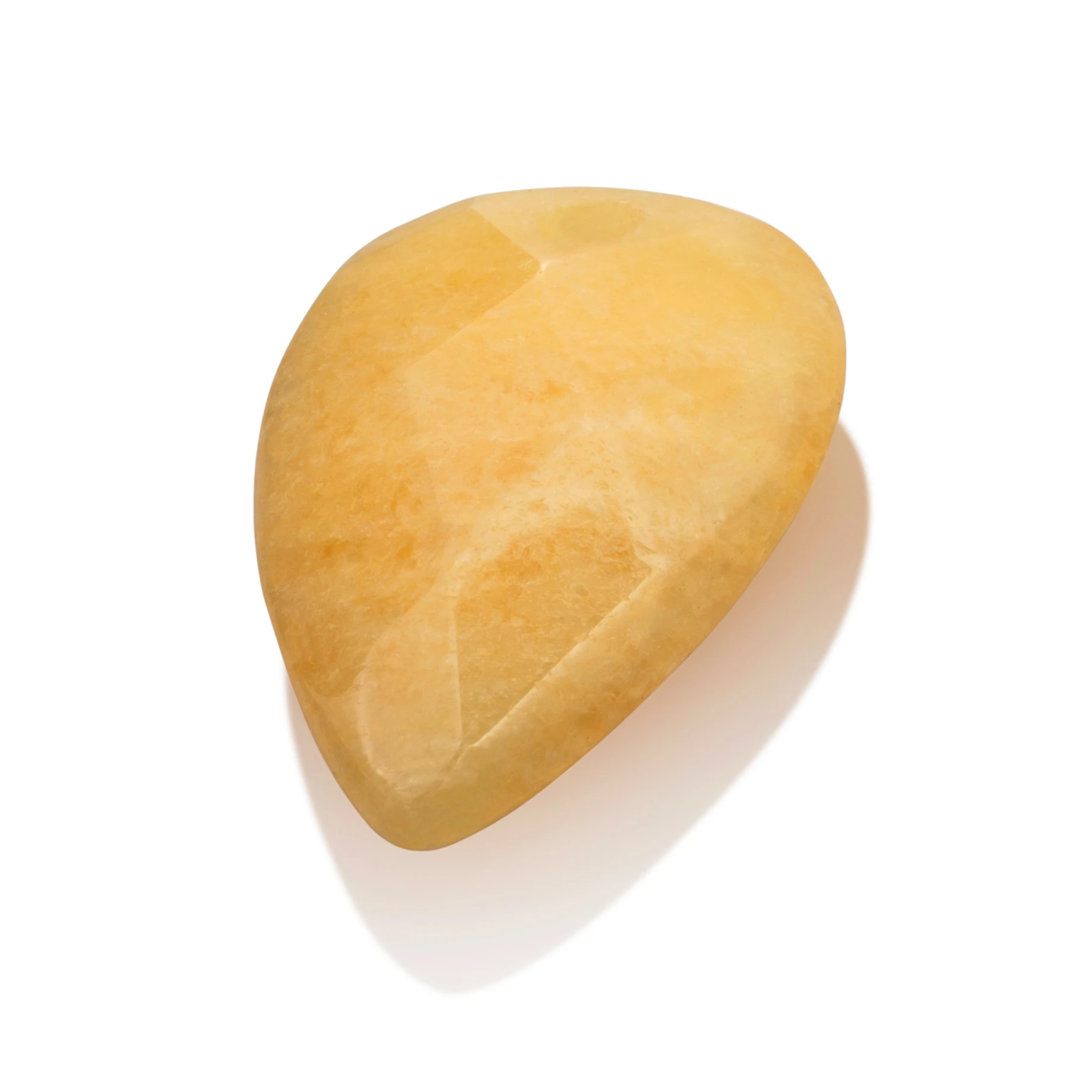Pendant Gemstone - Facet Blossom Yellow Jade - 33mm