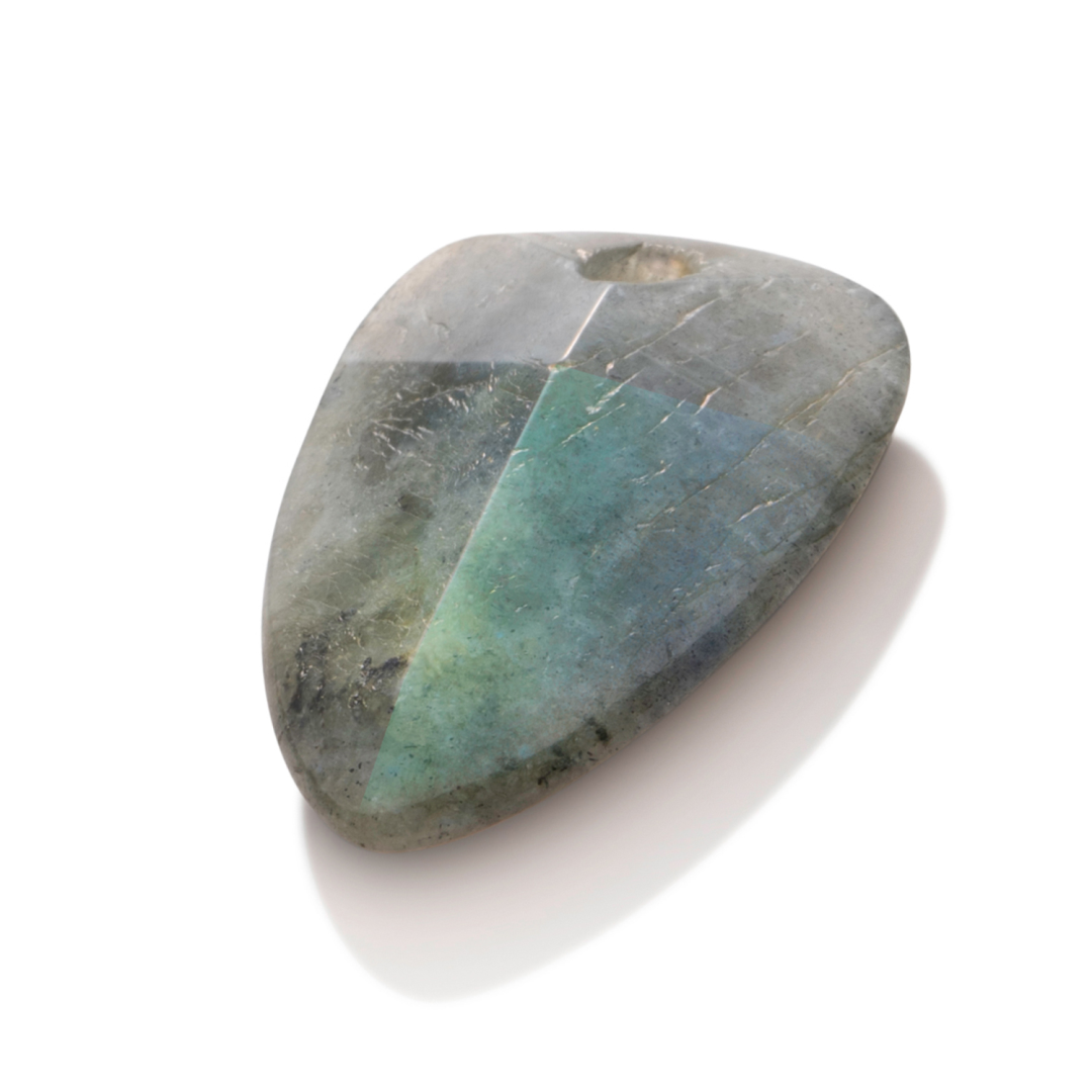 Pendant Gemstone - Facet Edge Labradorite - 28mm
