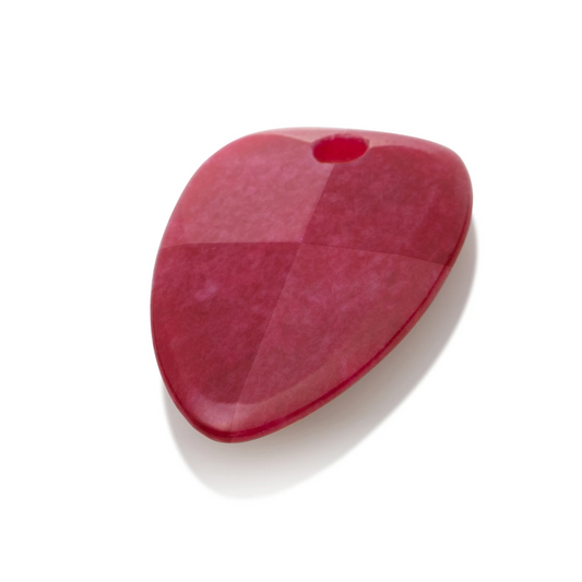 Pendant Gemstone - Facet Edge Red Jade - 28mm