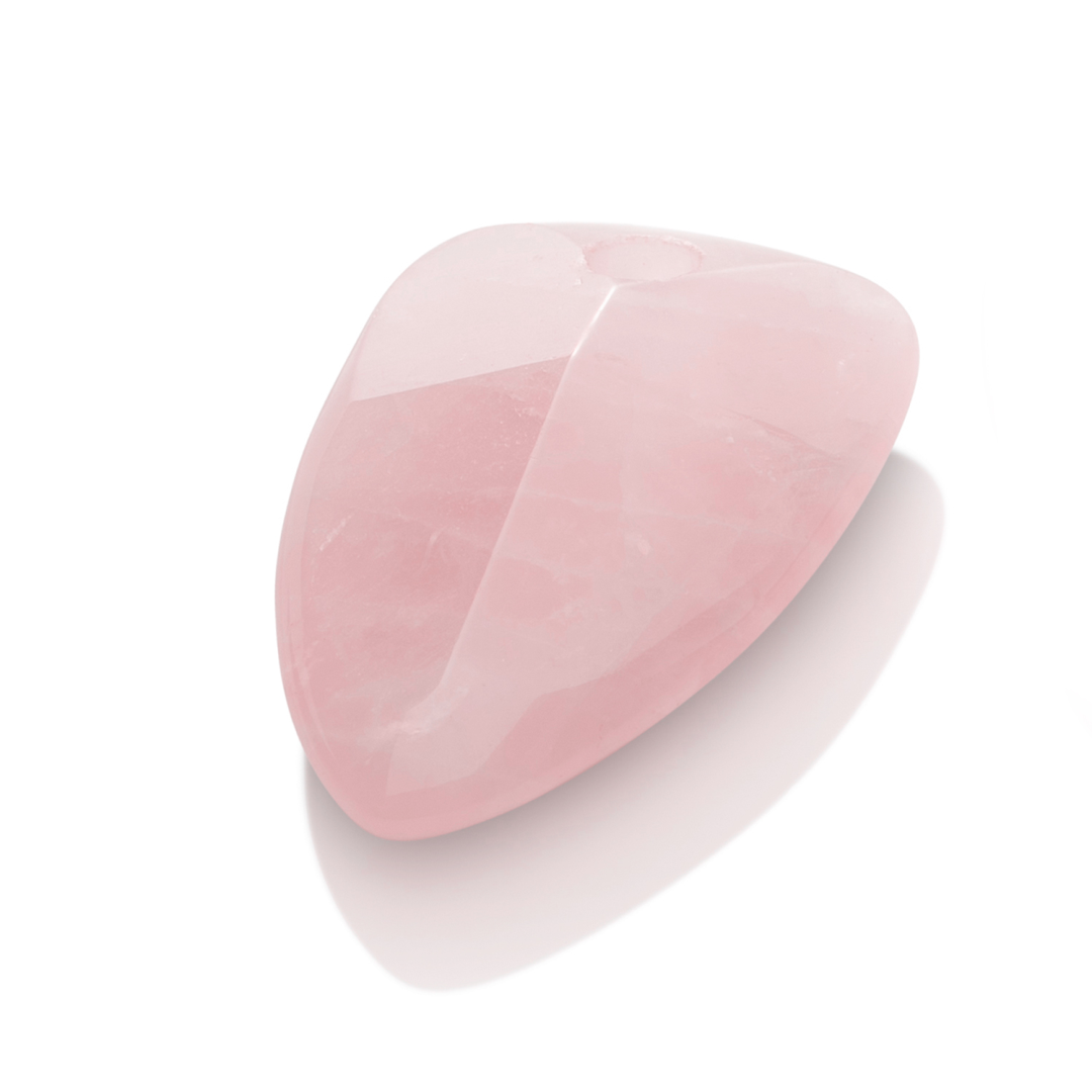 Pendant Gemstone - Facet Edge Rose Quartz - 28mm