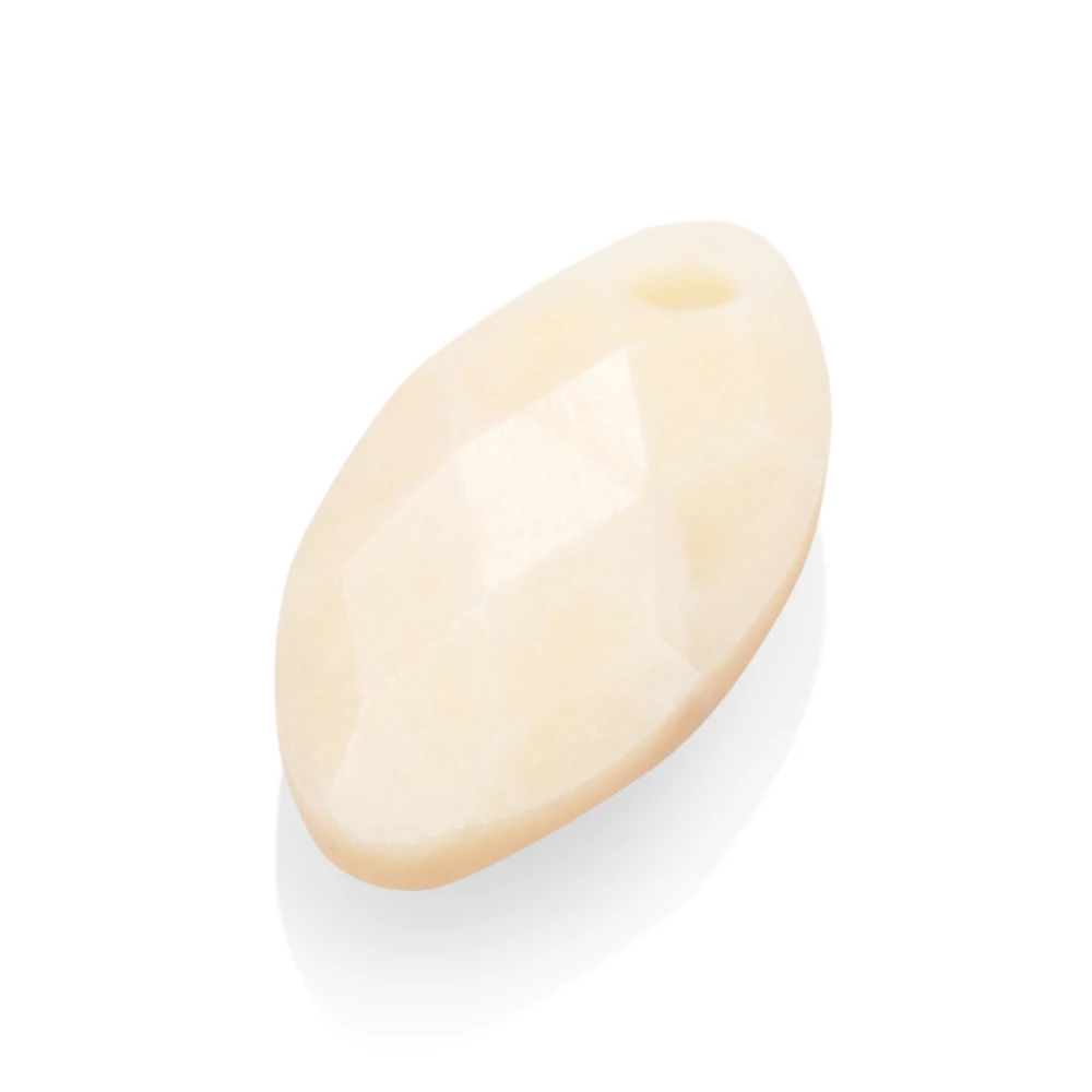 Pendant Gemstone - Facet Leaf Beige Agate - 28mm