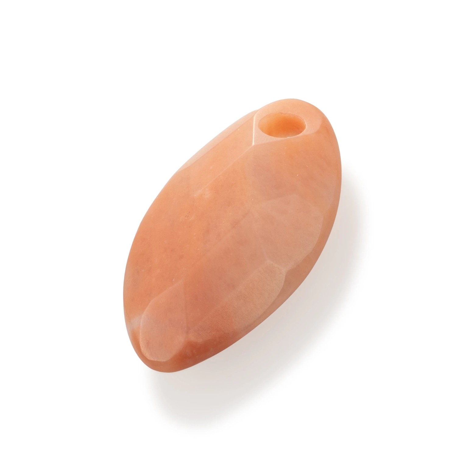 Pendant Gemstone - Facet Leaf Peach Rhodonite - 28mm