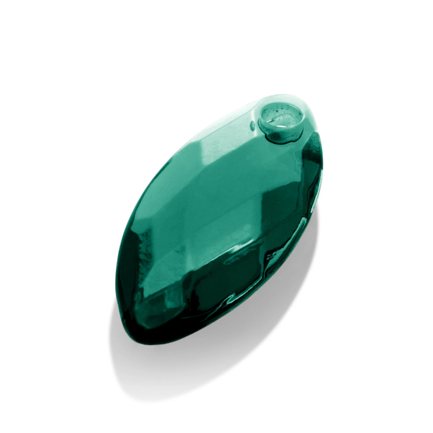 Pendant Gemstone | Facet Leaf Petrol Green Quartz - 28mm