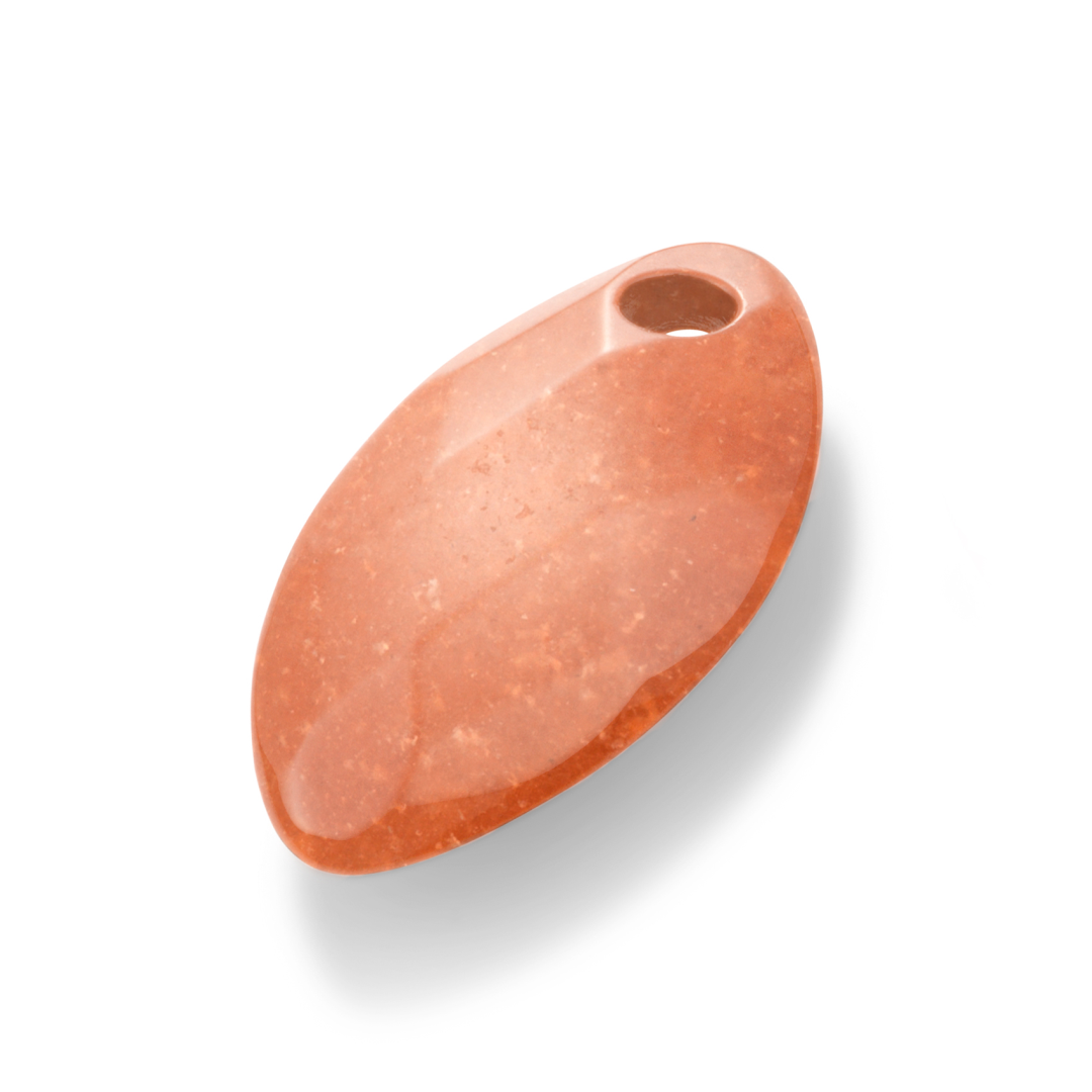 Pendant Gemstone - Facet Leaf Red Aventurine - 28mm