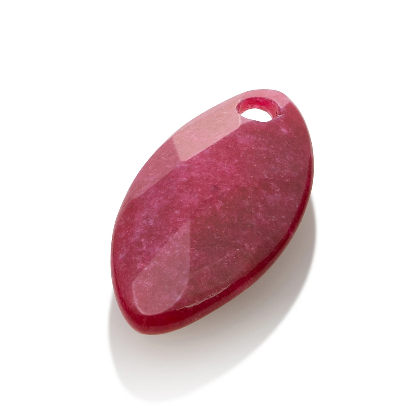 Pendant Gemstone - Facet Leaf Red Jade - 28mm