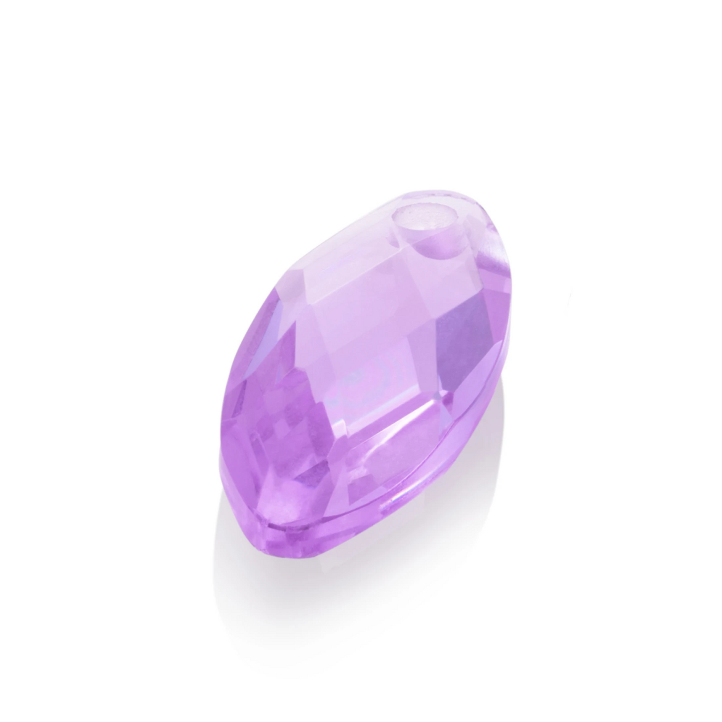 Pendant Gemstone - Facet Leaf Violet Quartz - 28mm