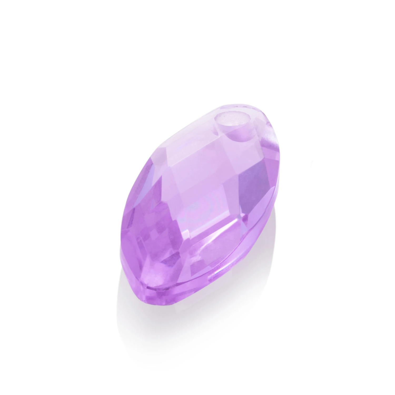 Pendant Gemstone - Facet Leaf Violet Quartz - 28mm