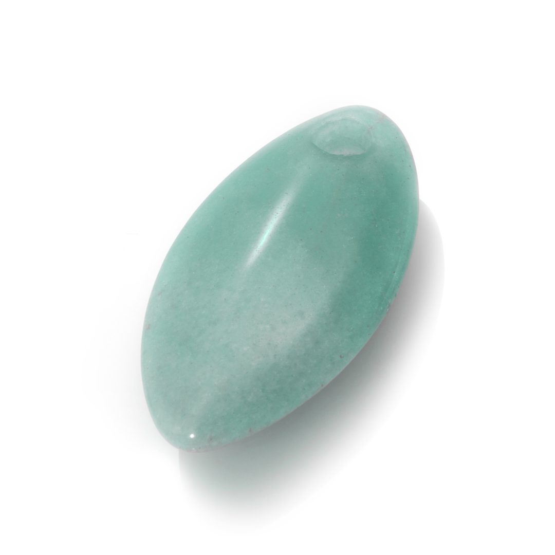 Pendant Gemstone - Polished Leaf Amazonite - 28mm
